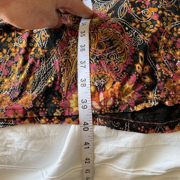 Le Chateau Short Sleeve Maxi Dress Black Boho Print Size XXS - Picture 8 of 11